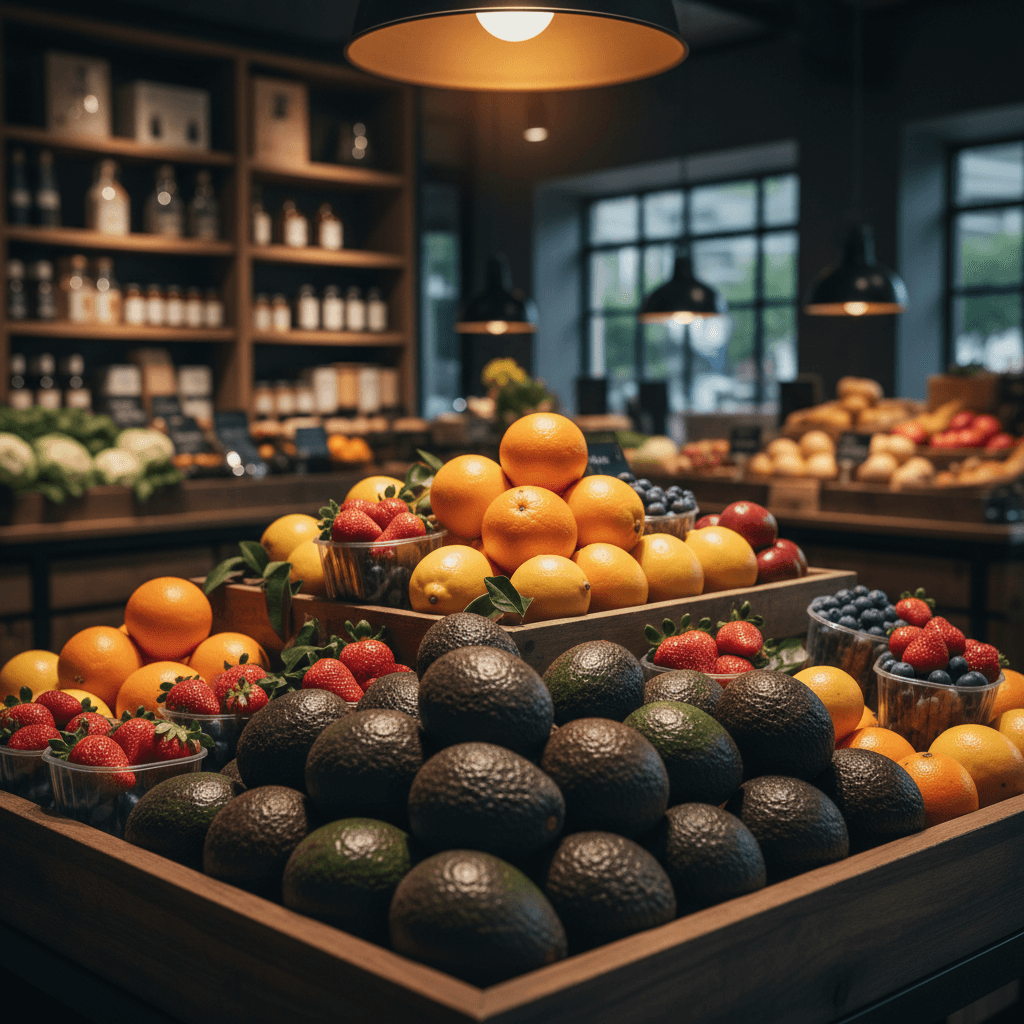 Premium produce displayed in retail store